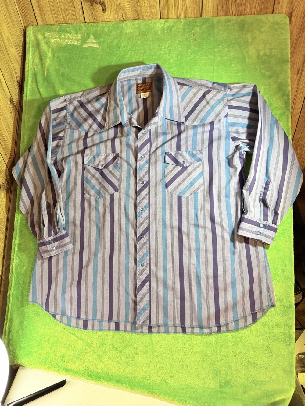 Rustler Striped Button-Down Shirt in Blue and Lavender